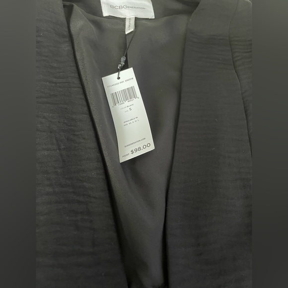 New With Tags! BCBG chiffon trim jacket/blazer - Size S Black - Picture 2 of 5